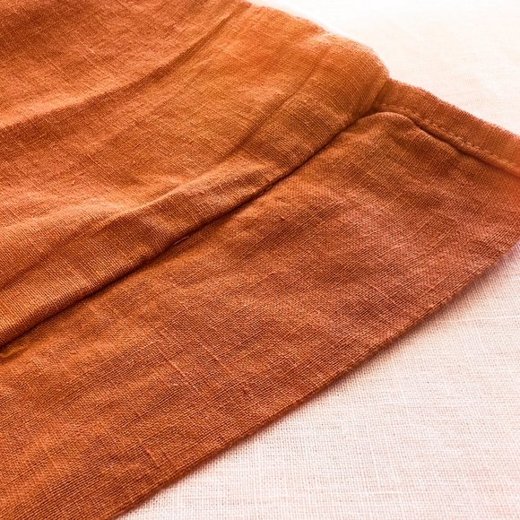 Sweet Palms-100% French Linen European Style Duvet Cover Set (Orange, King Size) - Picture 4 of 7